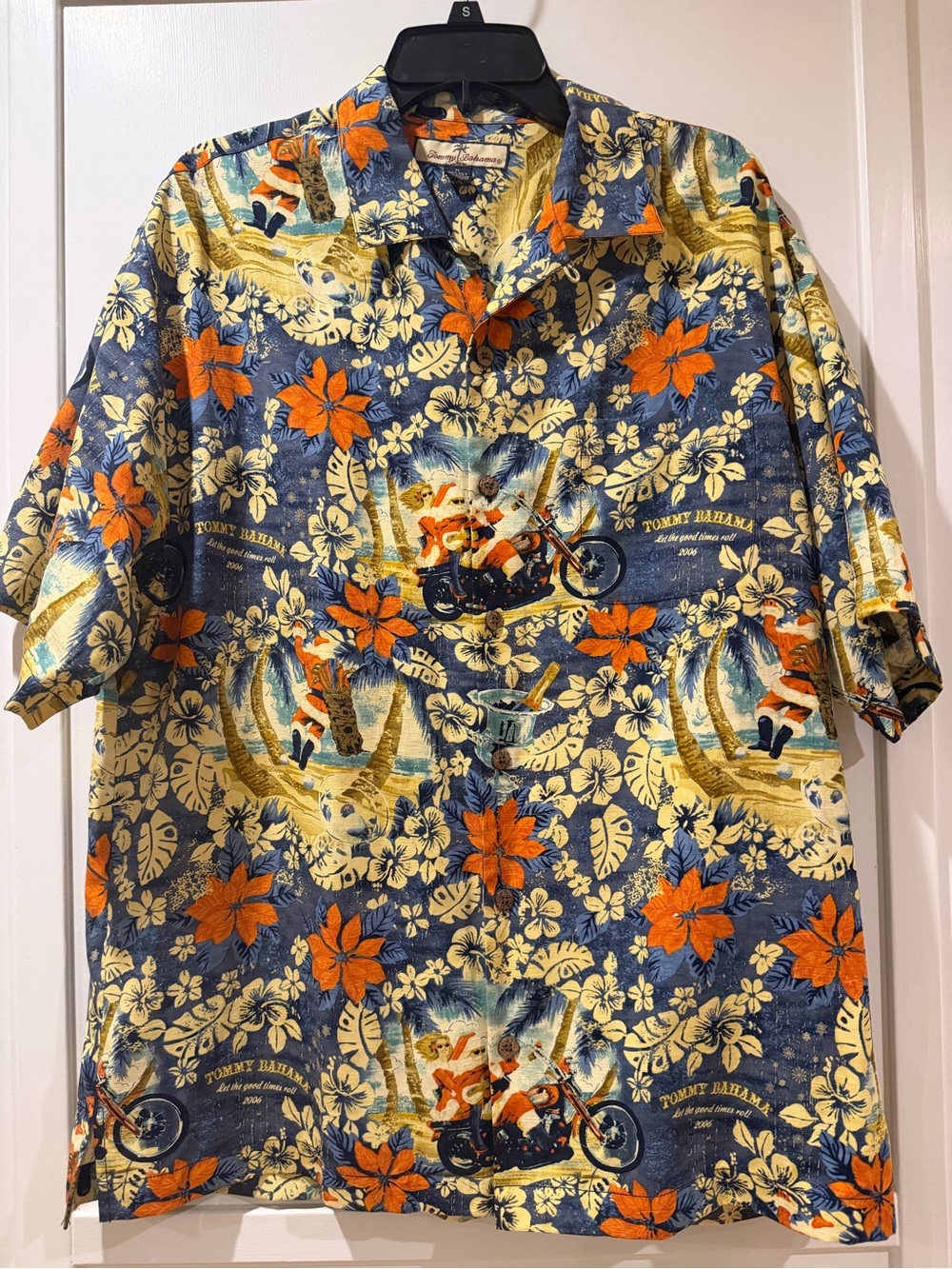 Tommy Bahama Vintage Silk Holiday Christmas Tropical Aloha Camp Shirt M